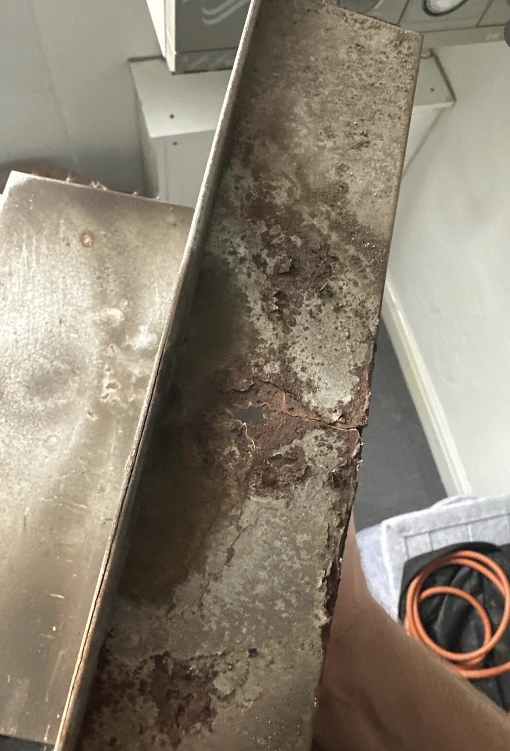 Annual servicing exposed a severely corroded boiler.